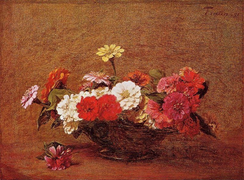 Henri Fantin-Latour Zinnias I